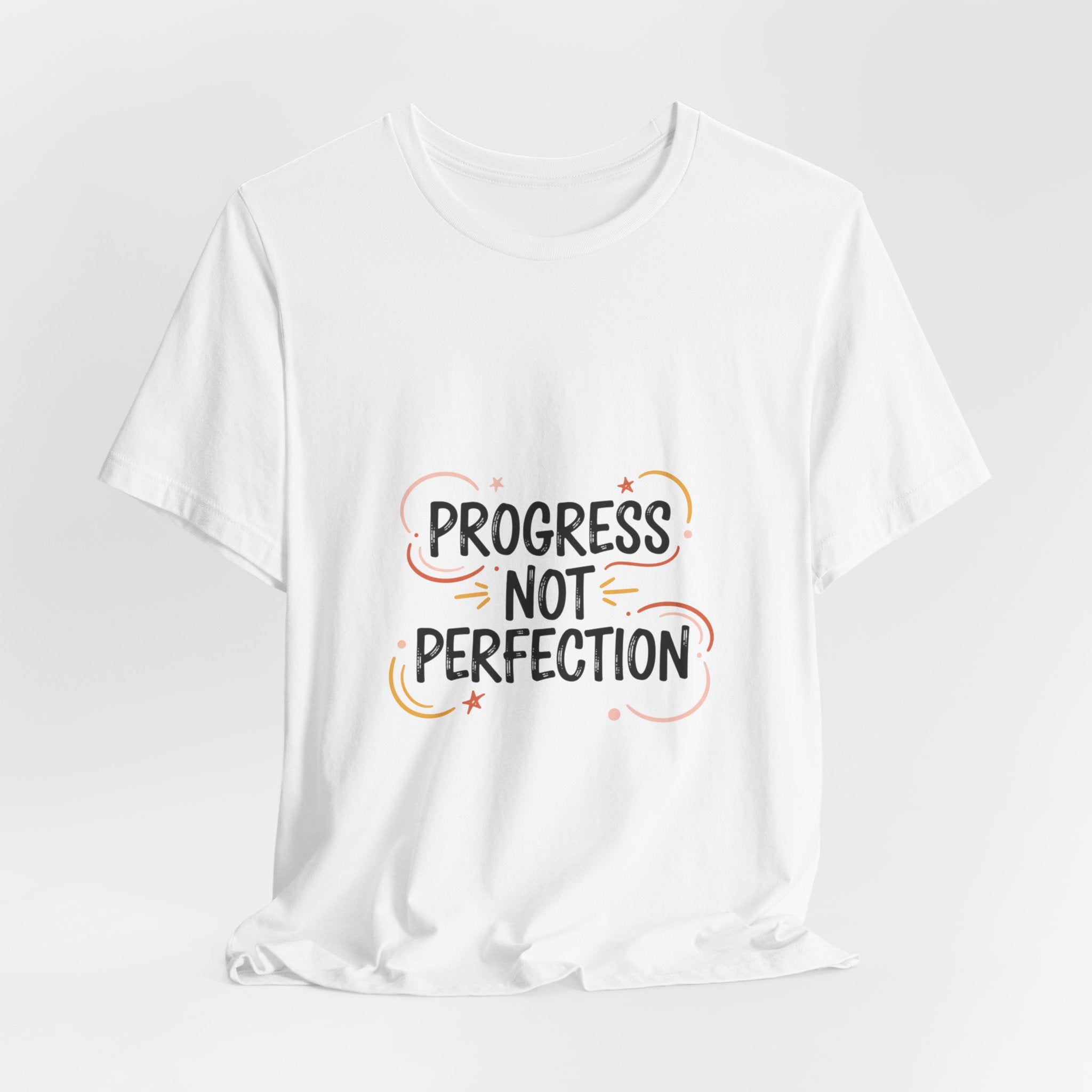 Progress Not Perfection Tee | marker font shirt, brush script tee
