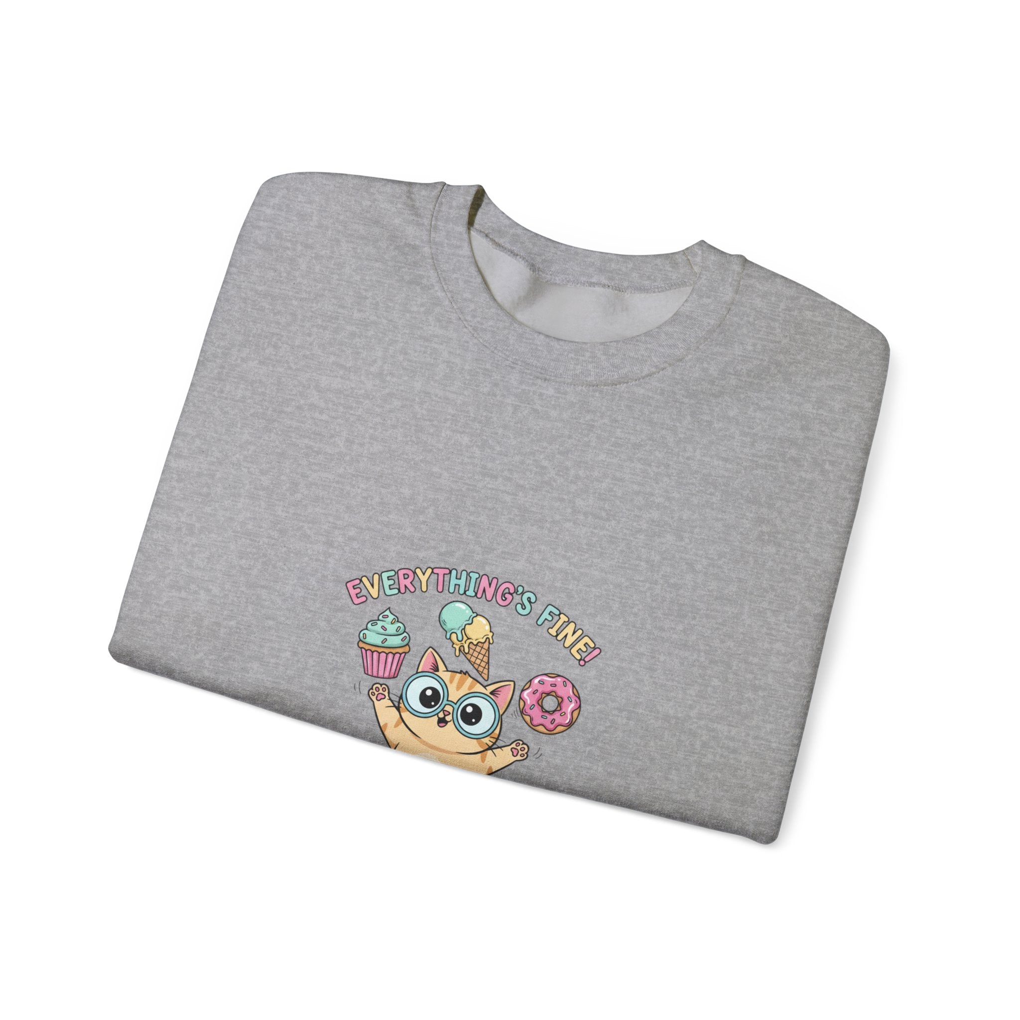 Cute Chaos Cat Sweatshirt | mildly unhinged, whimsical weird, pastel kawaii